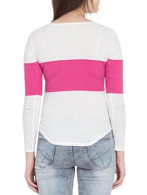 color block curved hem tee - 15791411 - Standard Image - 3