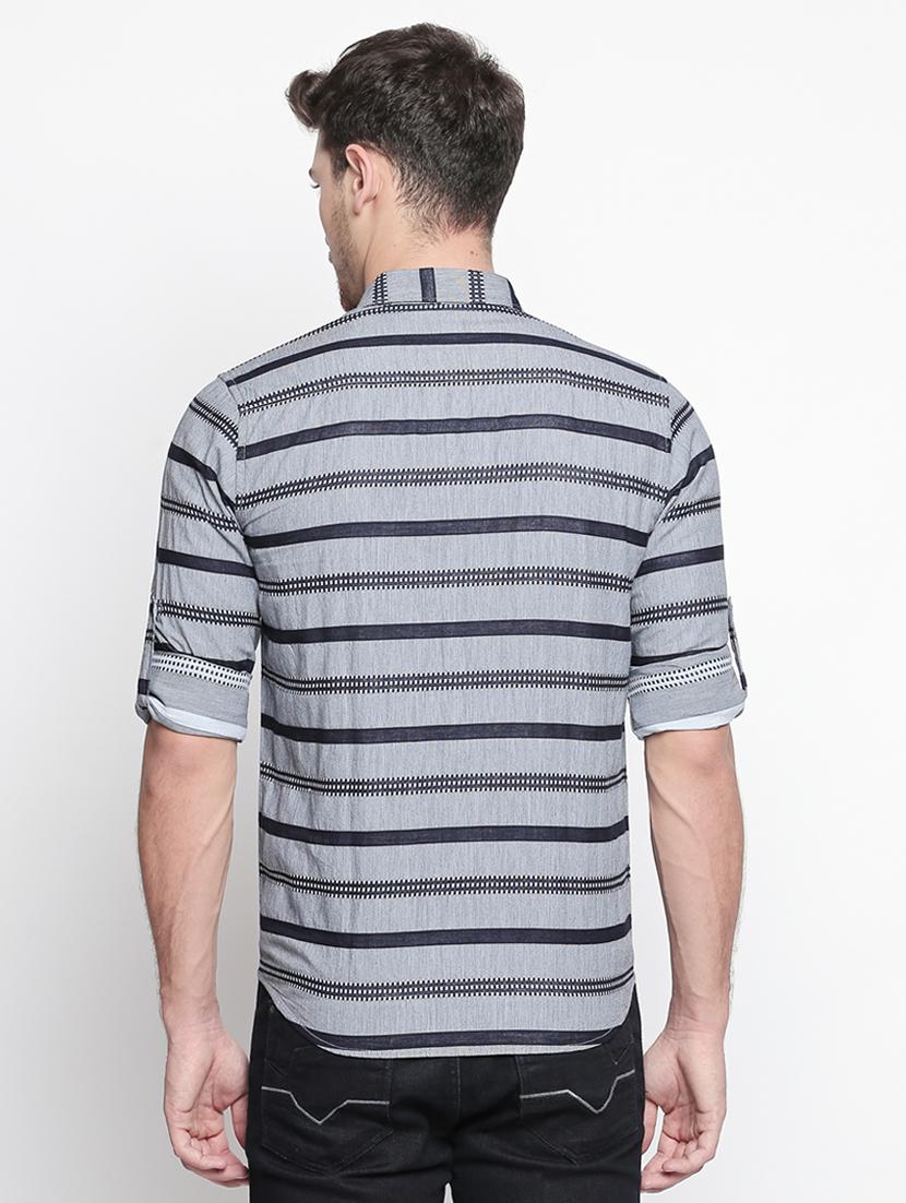 grey striped casual shirt - 15791625 - Zoom Image - 3