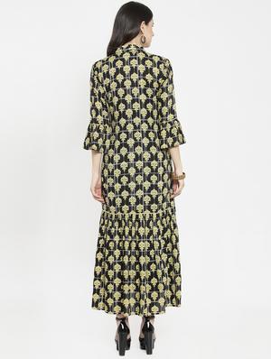 Printed bell sleeved drawstring shrug - 15792934 - Standard Image - 3
