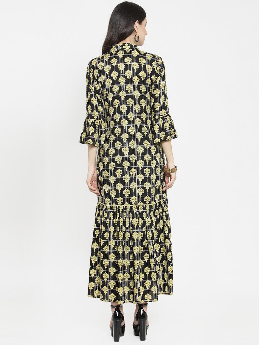 Printed bell sleeved drawstring shrug - 15792934 - Zoom Image - 3
