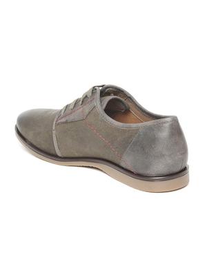grey Leather lace-up derbys - 15793102 - Standard Image - 3
