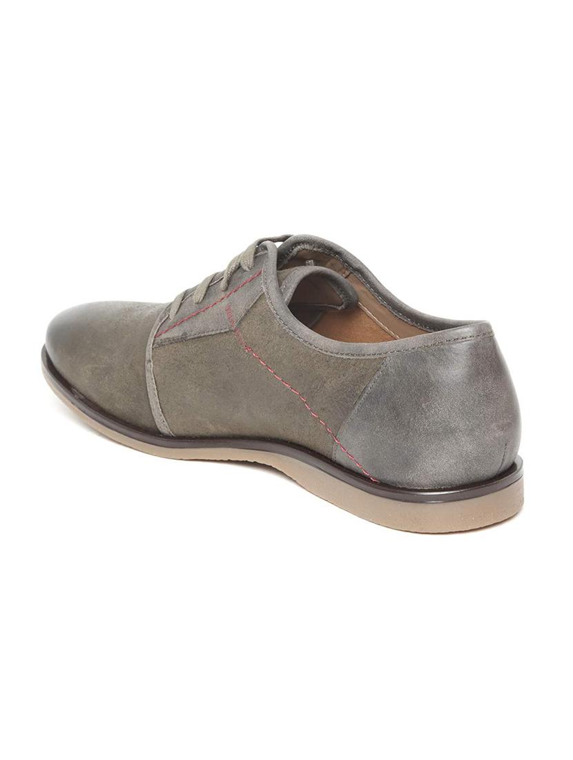 grey Leather lace-up derbys - 15793102 - Zoom Image - 3