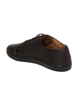 brown Leather lace up sneakers - 15793351 - Standard Image - 3