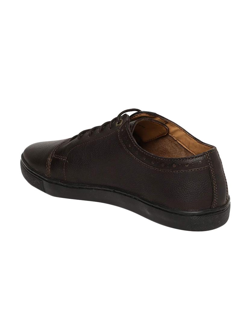 brown Leather lace up sneakers - 15793351 - Zoom Image - 3
