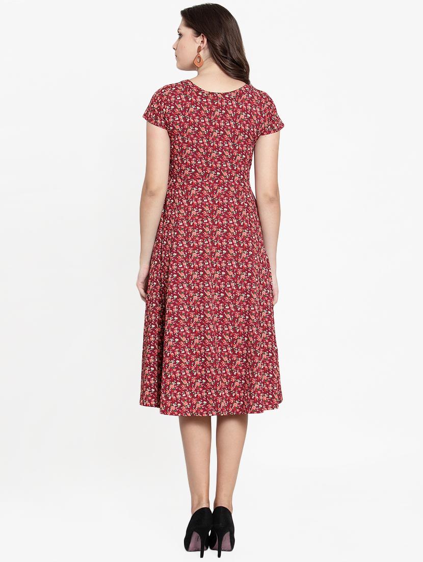 cutout detail floral flared dress - 15793577 - Zoom Image - 3