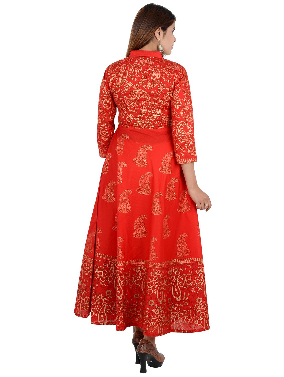 A-line foil print kurta - 15794878 - Zoom Image - 3