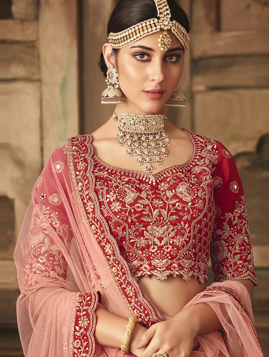 Embroidered flared lehenga - 15795136 - Zoom Image - 3