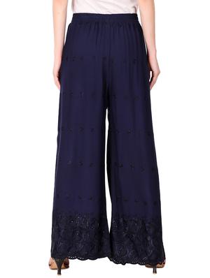chikankari detail flared palazzo - 15795967 - Standard Image - 3
