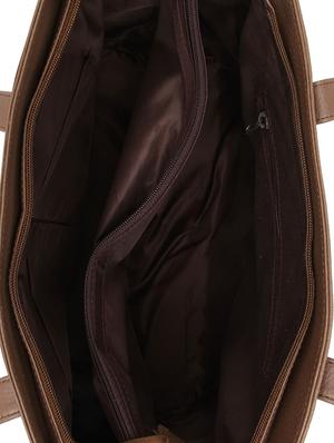 brown leatherette (pu) regular handbag - 15797825 - Standard Image - 3