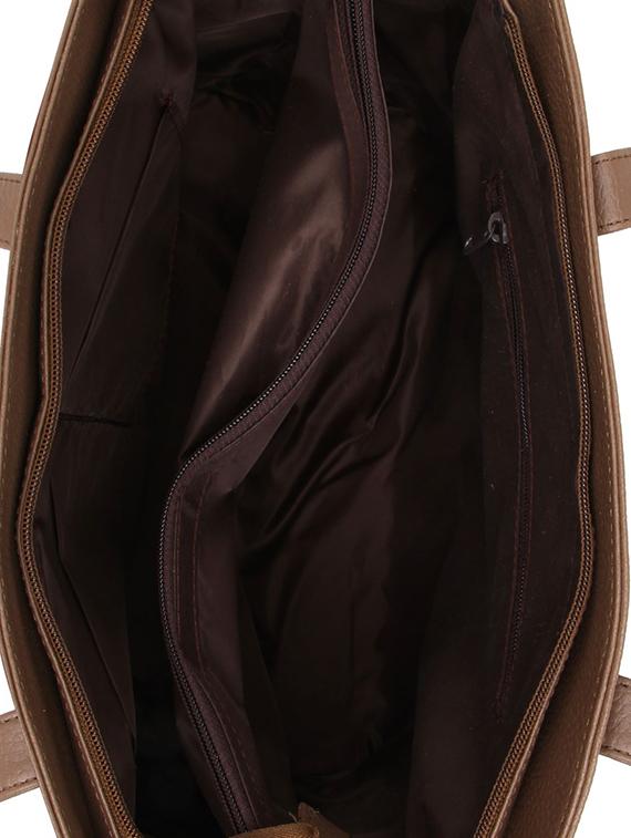 brown leatherette (pu) regular handbag - 15797825 - Zoom Image - 3
