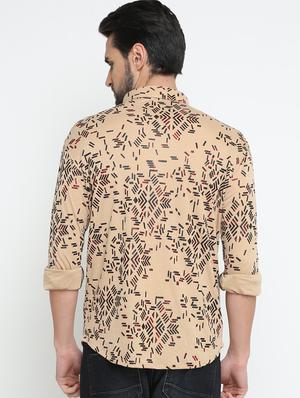 beige printed casual shirt - 15798384 - Standard Image - 3