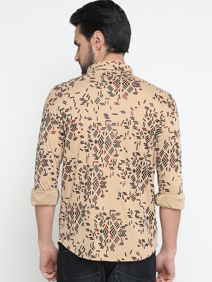 beige printed casual shirt - 15798384 - Zoom Image - 3
