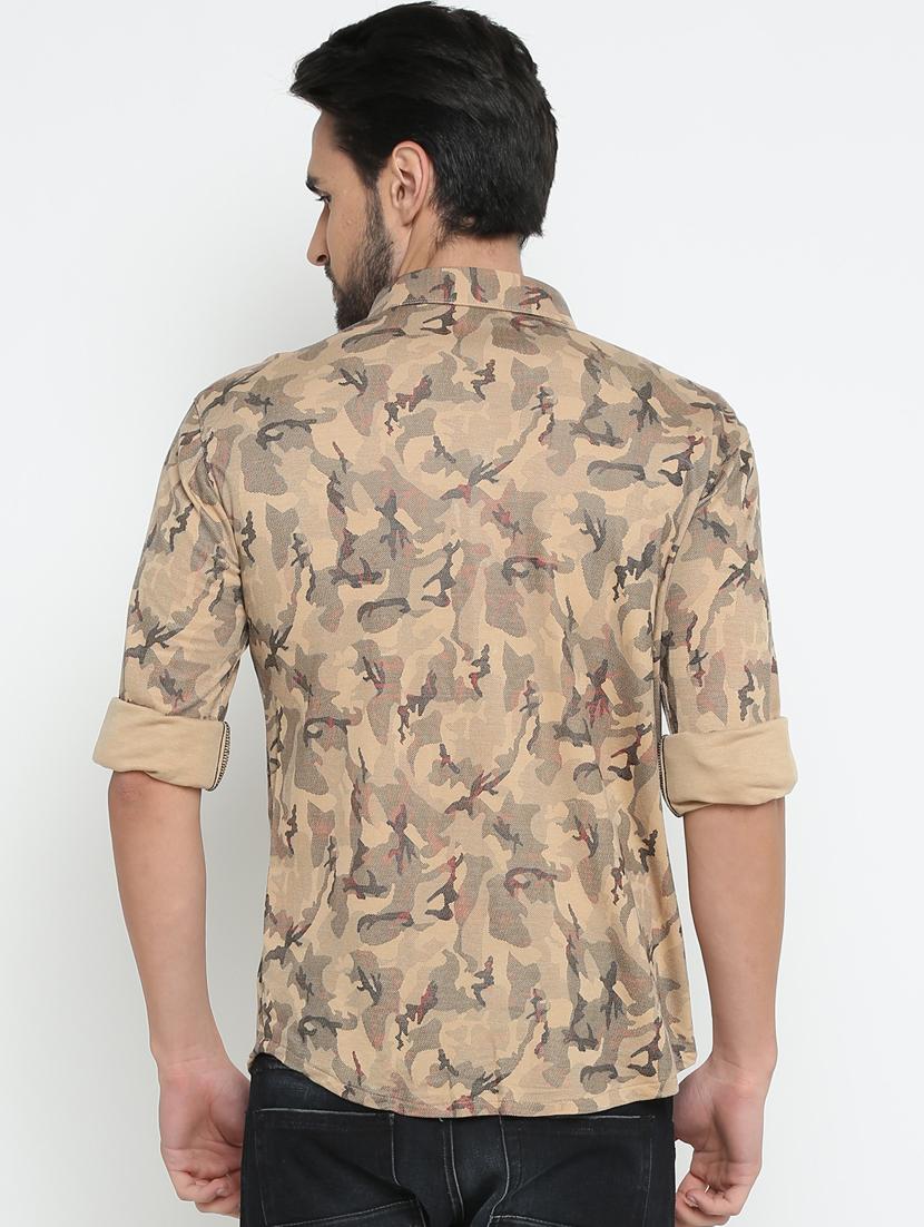 beige printed casual shirt - 15798387 - Zoom Image - 3