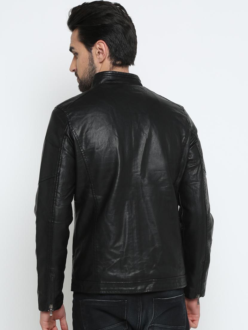 black leather biker jacket - 15798431 - Zoom Image - 3