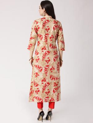 Printed a-line kurta - 15798509 - Standard Image - 3