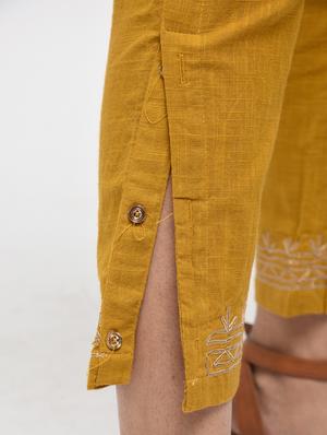 Gota work kurta with slit pant set - 15799429 - Standard Image - 6