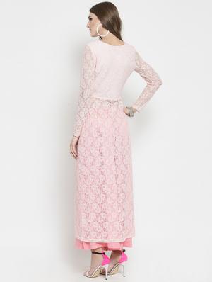 High slit net work kurta - 15799820 - Standard Image - 3