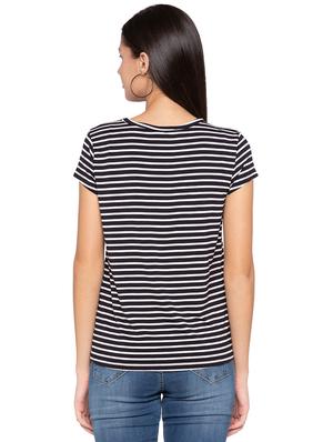 round neck striped tee - 15799983 - Standard Image - 3