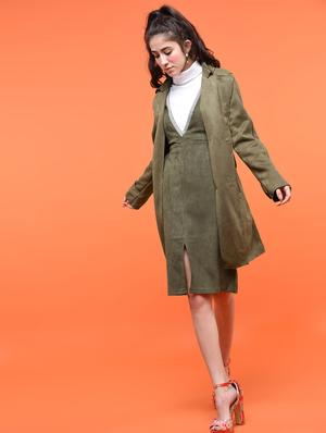 double breasted zipper detail overcoat - 15800290 - Standard Image - 3