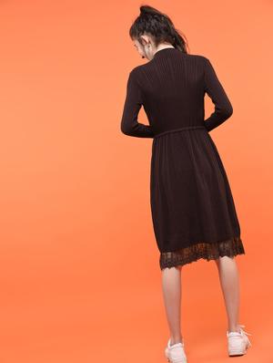 lace edge drawstring waist dress - 15800318 - Standard Image - 3