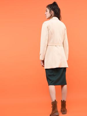 tie up waist double breasted overcoat - 15800329 - Standard Image - 3