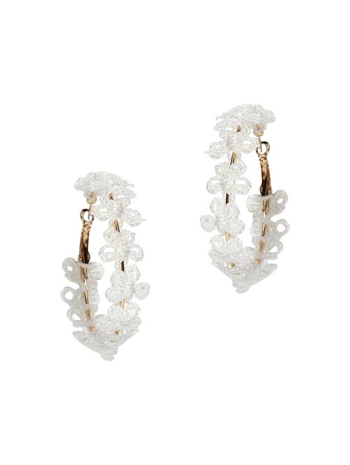 white gold plated hoop earring - 15800922 - Standard Image - 1