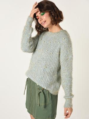 pearl embellished dropped shoulder pullover - 15801857 - Standard Image - 3