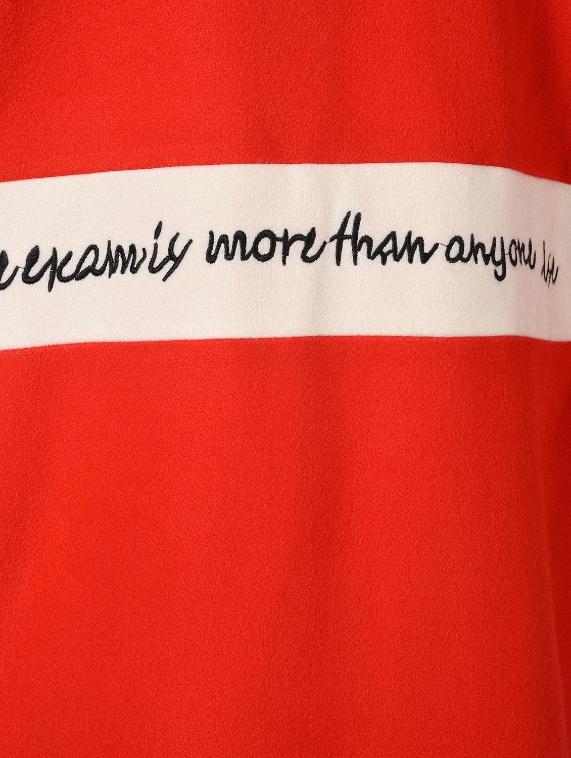 slogan print paneled overcoat - 15801917 - Zoom Image - 6