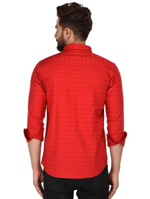 red solid casual shirt - 15804295 - Standard Image - 3