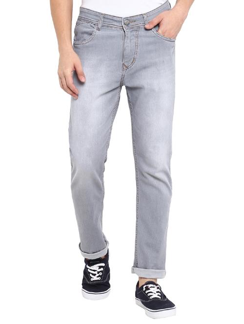 grey cotton washed jeans - 15804851 - Standard Image - 1