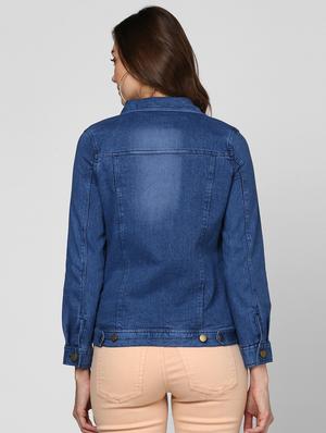 pocket detail button up denim jacket - 15806223 - Standard Image - 3