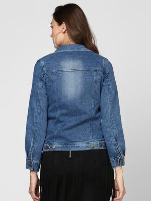 pocket detail button up denim jacket - 15806224 - Standard Image - 3
