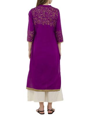 block printed straight kurta - 15806966 - Standard Image - 3
