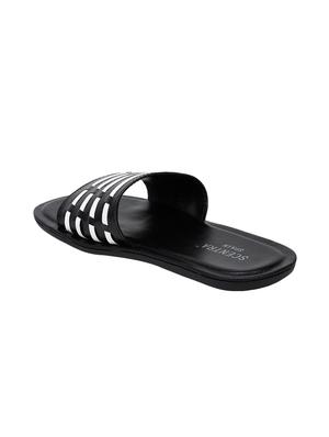 black leatherette flip flops - 15807301 - Standard Image - 3