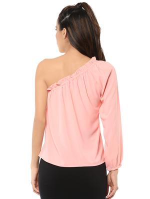 long sleeved single shoulder top - 15807609 - Standard Image - 3
