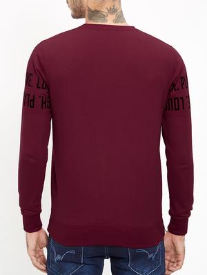 maroon cotton chest print t-shirt - 15812445 - Standard Image - 3
