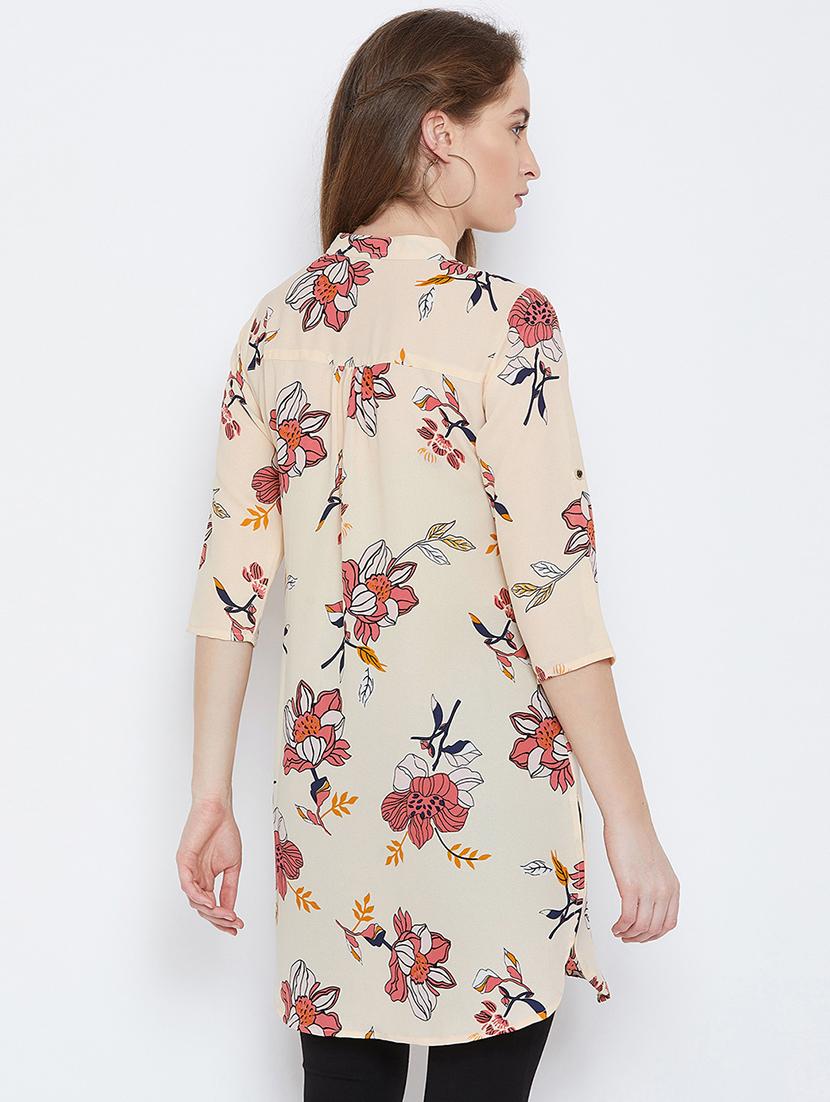 roll up sleeved floral tunic - 15814346 - Zoom Image - 3