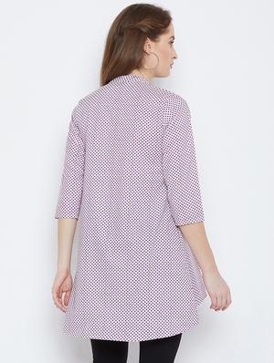 piping detail high low tunic - 15814355 - Standard Image - 3