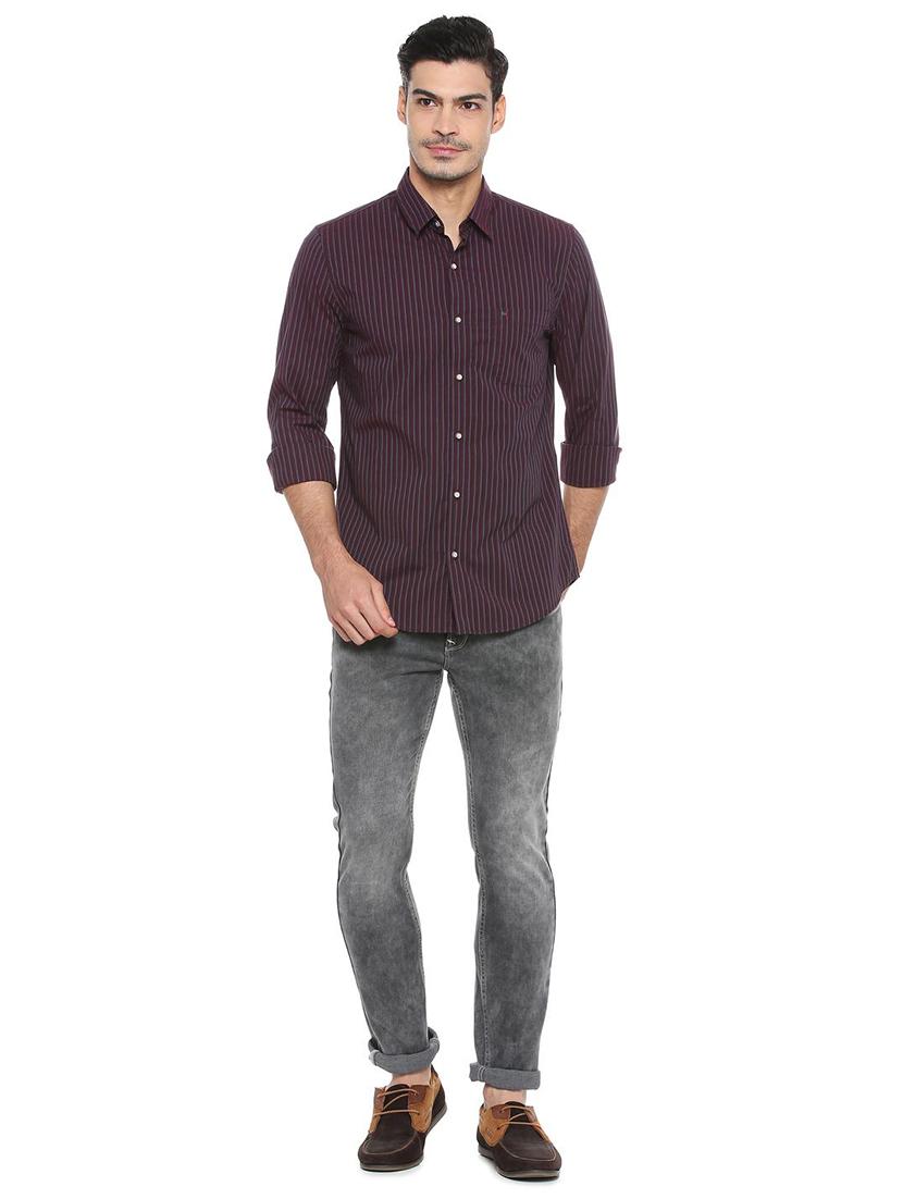 maroon cotton casual shirt - 15814422 - Zoom Image - 3