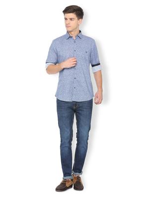 blue printed casual shirt - 15814521 - Standard Image - 3
