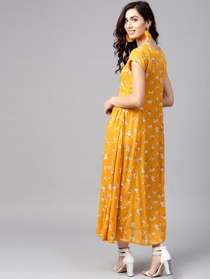 floral side tab detail maxi dress - 15814667 - Standard Image - 3