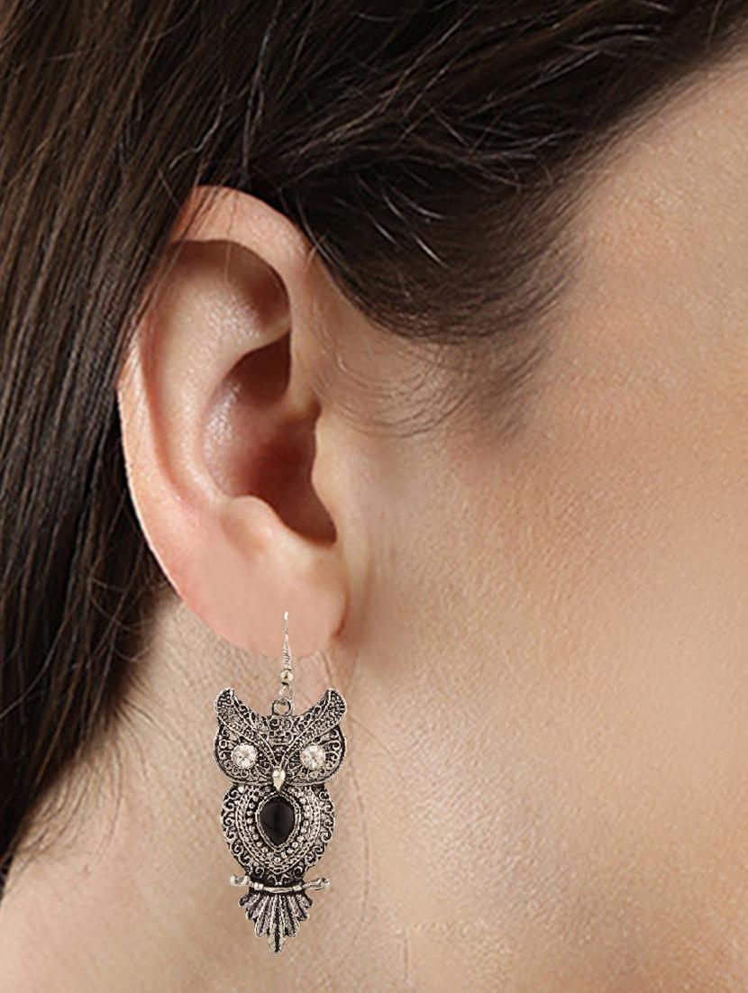 silver metal drop earring - 15814697 - Zoom Image - 3