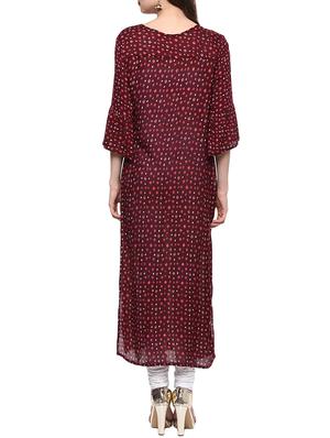 Printed straight kurta - 15814802 - Standard Image - 3
