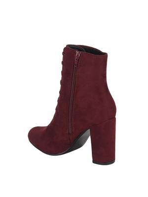 maroon ankle zipper boots - 15814841 - Standard Image - 3
