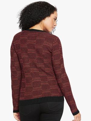 Geometric pattern zip up pullover - 15814999 - Standard Image - 3