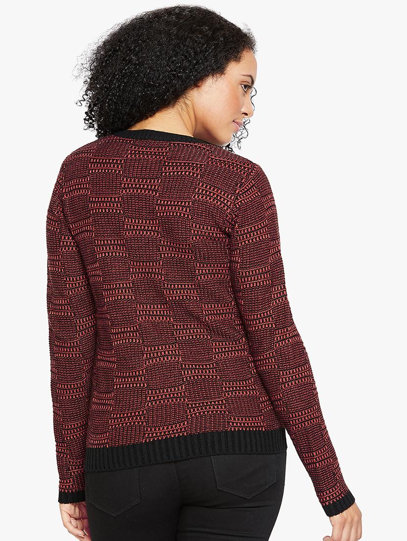 Geometric pattern zip up pullover - 15814999 - Zoom Image - 3