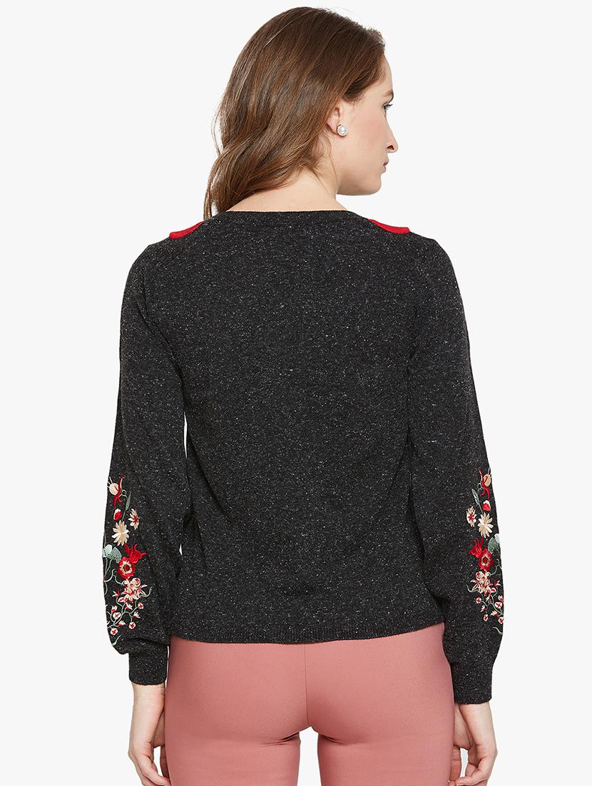 Floral embroidered shimmery pullover - 15815001 - Zoom Image - 3