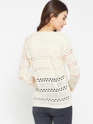 Chunky pointelle knit pullover - 15815015 - Standard Image - 3