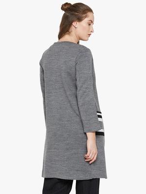 Striped pocket long shrug - 15815025 - Standard Image - 3