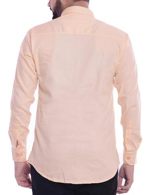 peach cotton casual shirt - 15815694 - Standard Image - 3